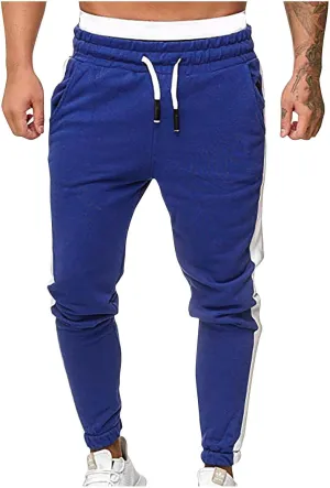 Jogger Pants for Men 2023 Stylish Drawstring Slim Fit Skinny Stretch Athletic Sweatpants Casual Patchwork Trouser