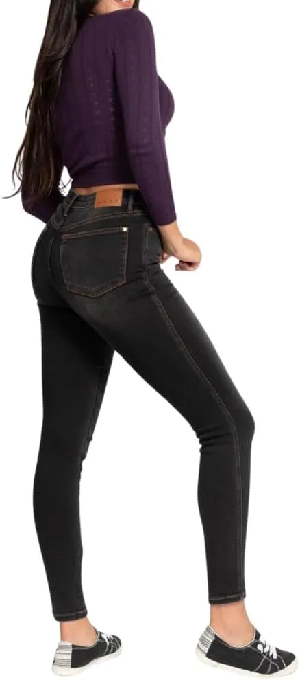 Judy Blue High Waist Tummy Control Black Wash & Contrast Thread Skinny