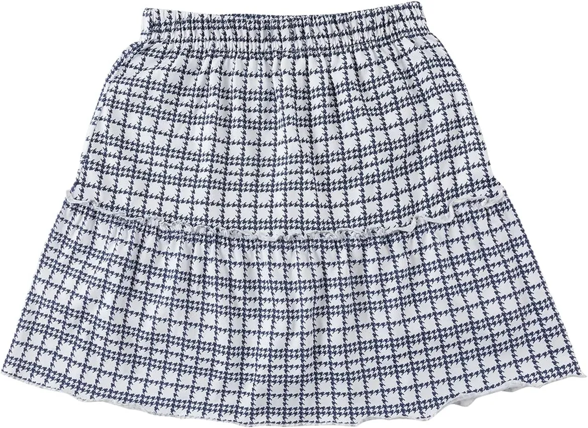 Kid Nation Girls Cotton Short Skirt Active Skirts with Shorts Casual Ruffles Skirt with Elastic Waist 4-12 Years
