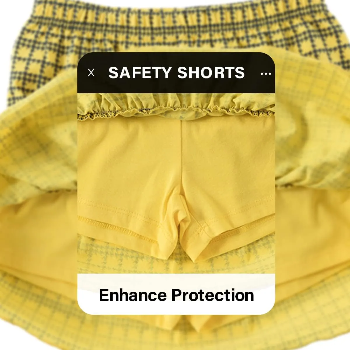 Kid Nation Girls Cotton Short Skirt Active Skirts with Shorts Casual Ruffles Skirt with Elastic Waist 4-12 Years