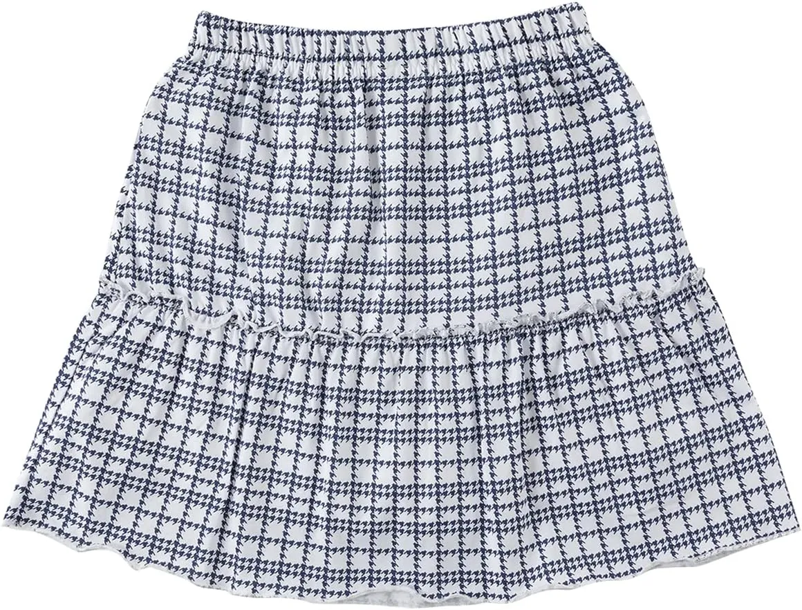 Kid Nation Girls Cotton Short Skirt Active Skirts with Shorts Casual Ruffles Skirt with Elastic Waist 4-12 Years