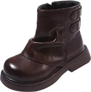 Kids Girls Boys Short Ankle Boots Little Kid aterproof Outdoor Booties Leather Cozy Lightweight Rain Boots Toddler
