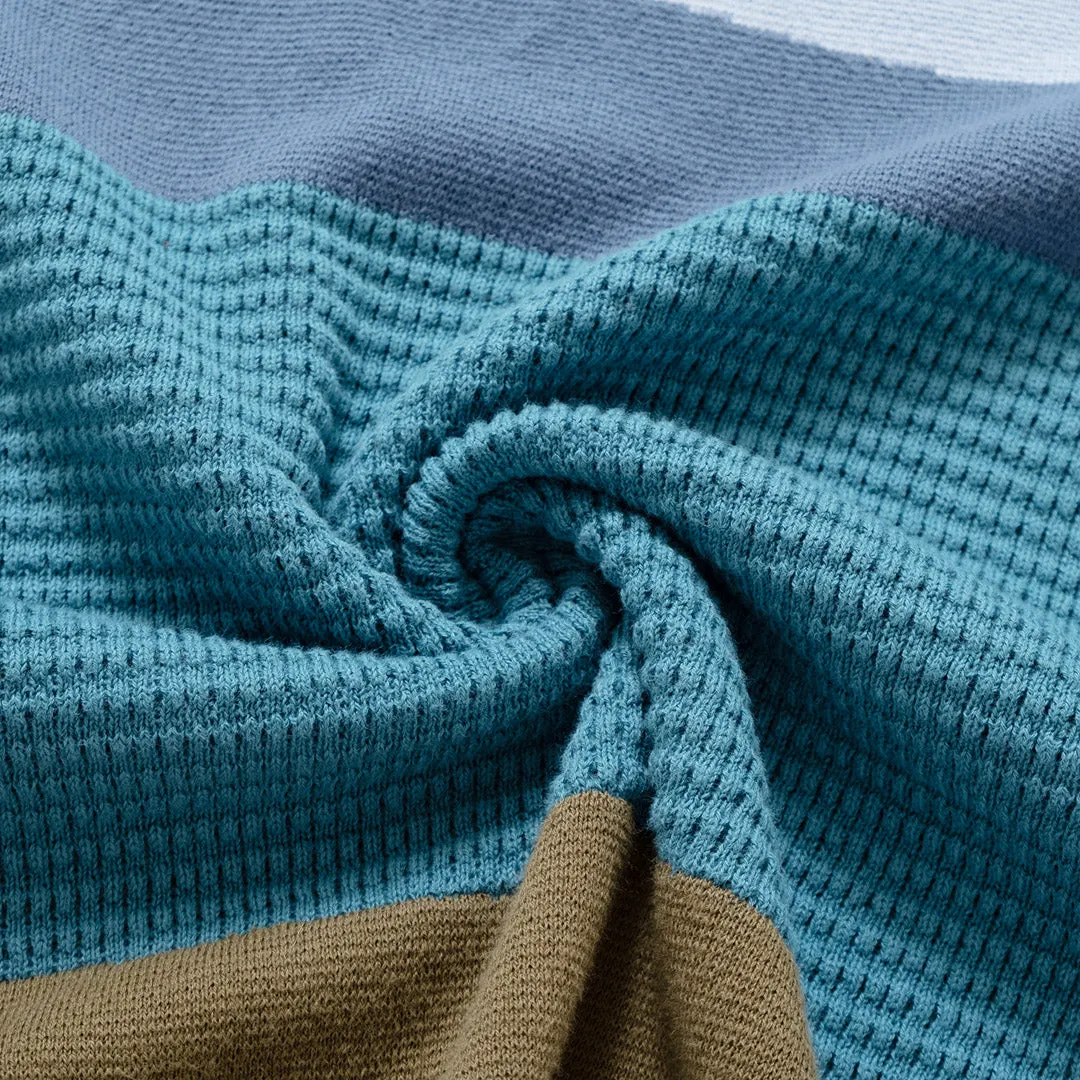 (KN055) Colorblock Knit Pullover