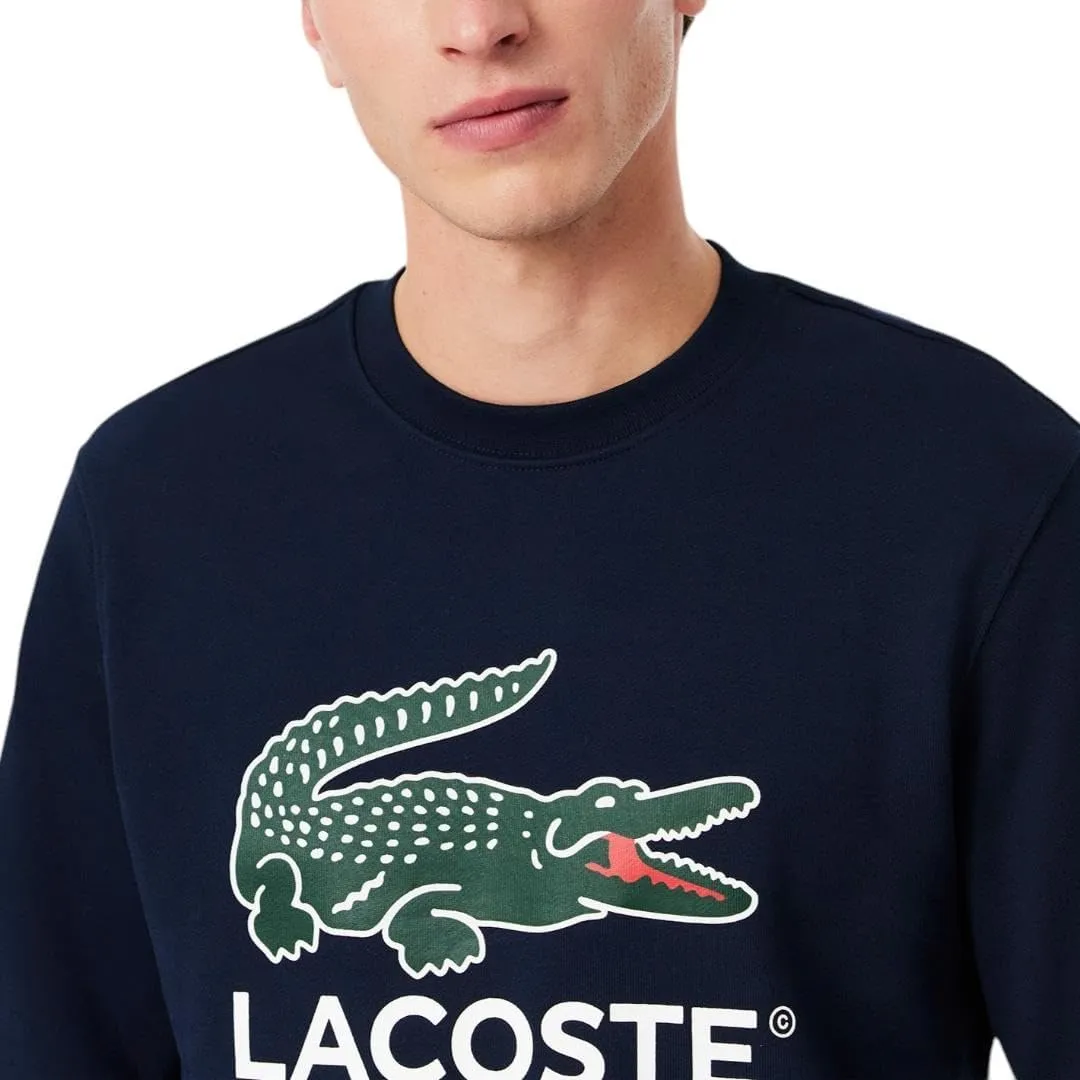 Lacoste Men's Crocodile Print Crew Neck Sweatshirt