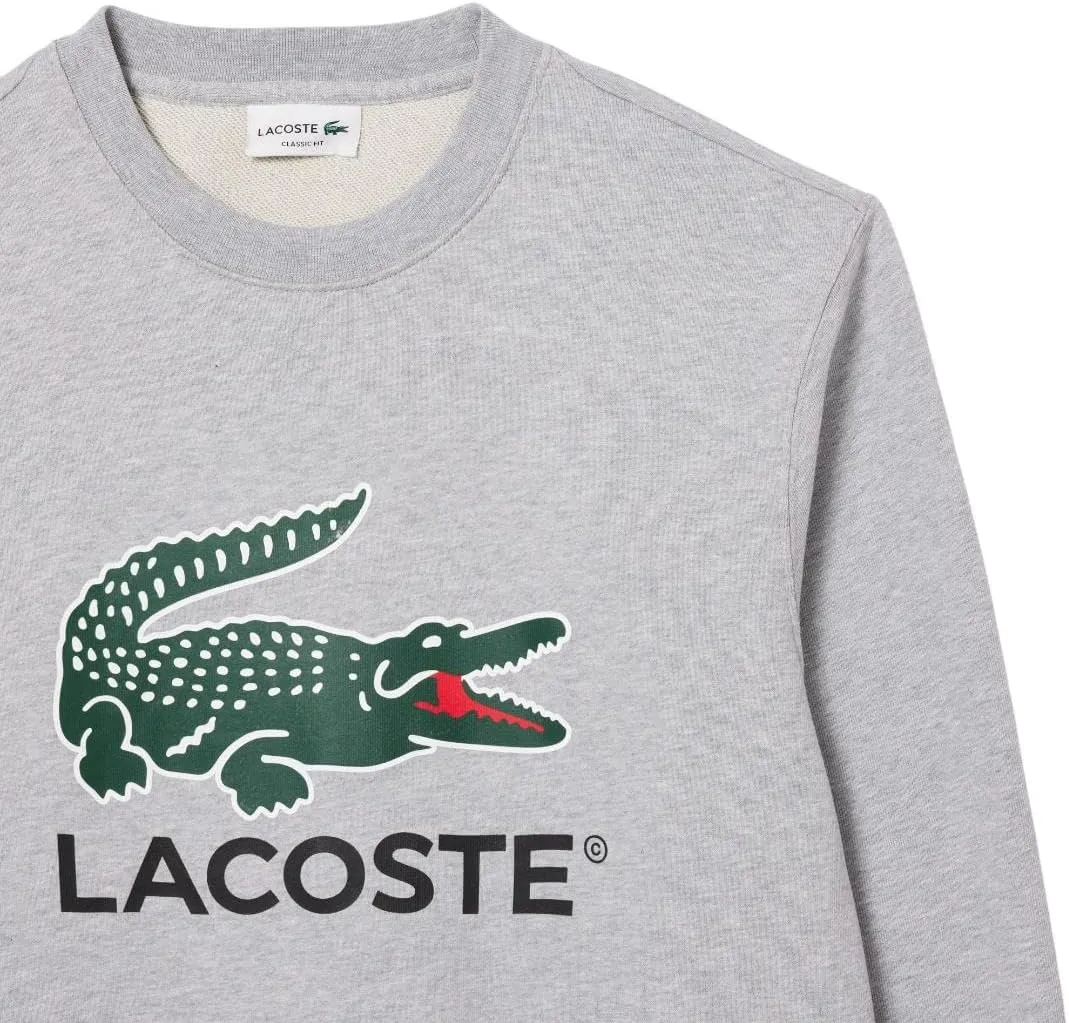Lacoste Men's Crocodile Print Crew Neck Sweatshirt