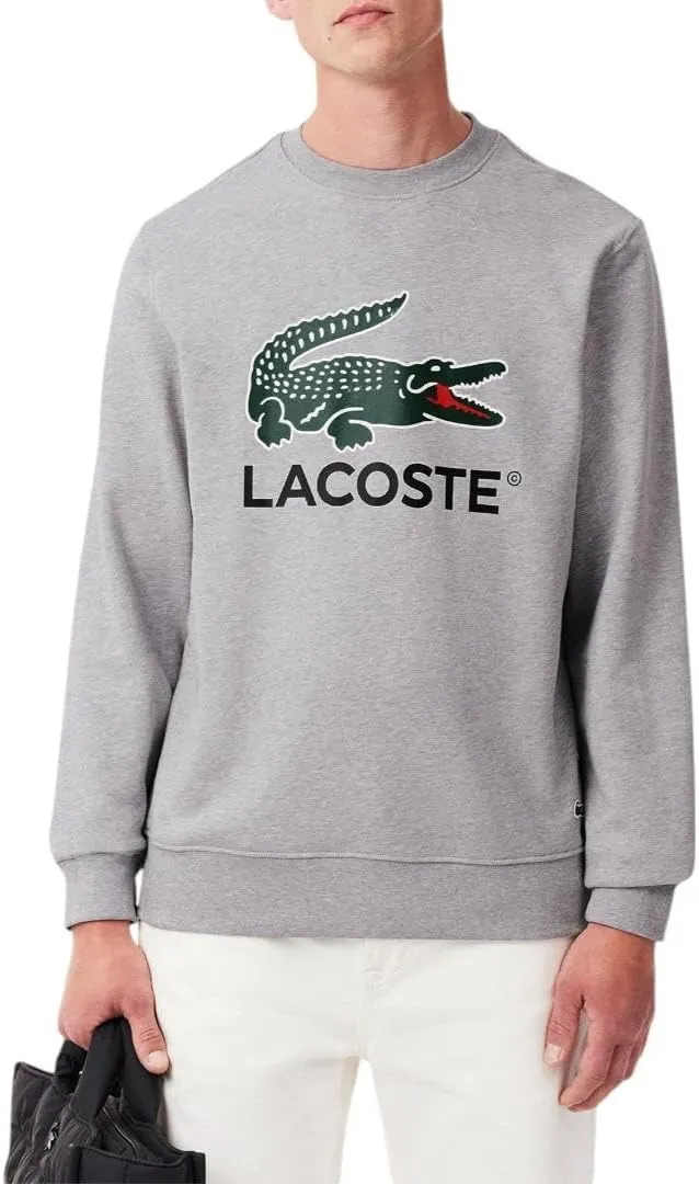 Lacoste Men's Crocodile Print Crew Neck Sweatshirt