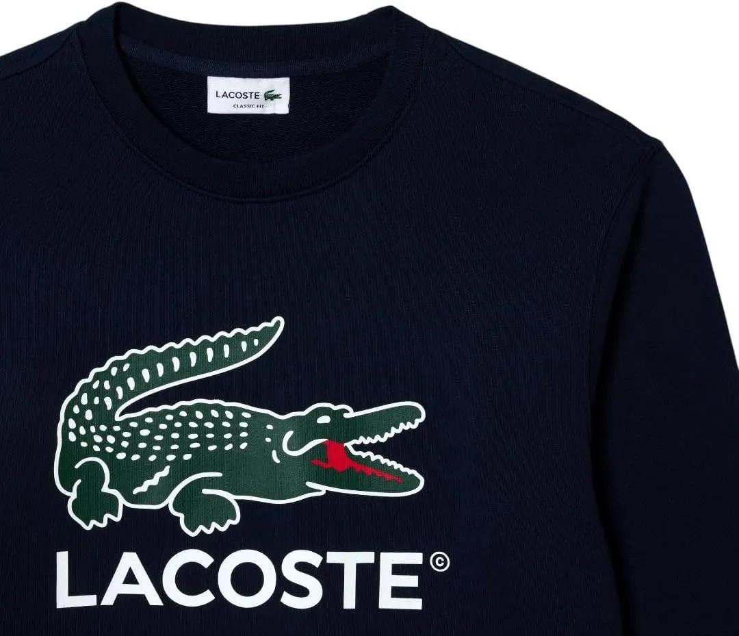 Lacoste Men's Crocodile Print Crew Neck Sweatshirt