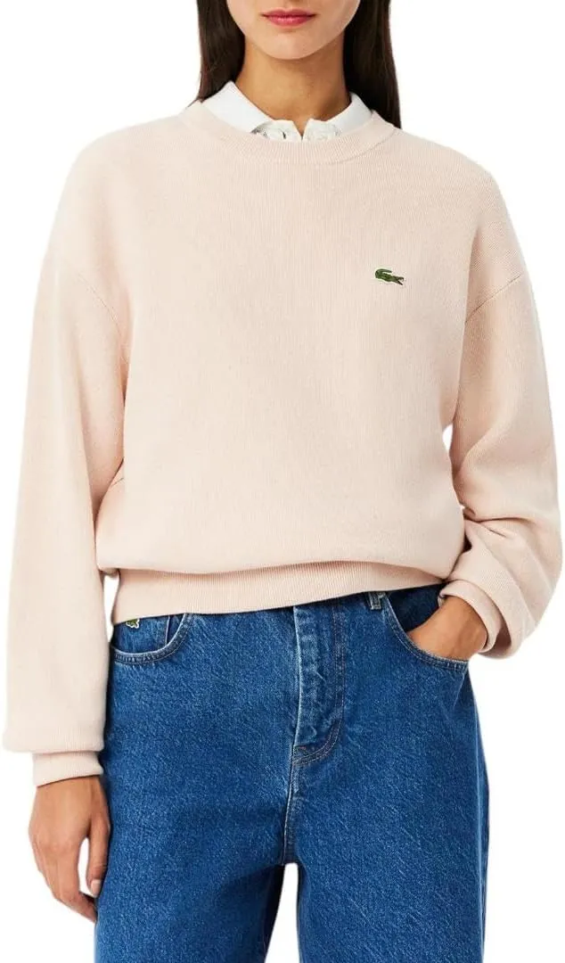 Lacoste Women's Crewneck Cotton Pullover Sweater