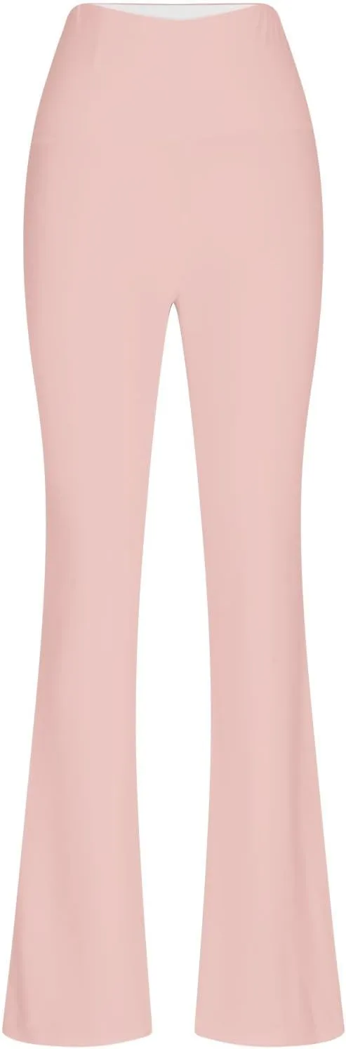 Ladies Flare Leg Yoga Pants High Waist Stretch Solid Color Trousers Bell Bottom Stylish Leggings Workout Gym Tights