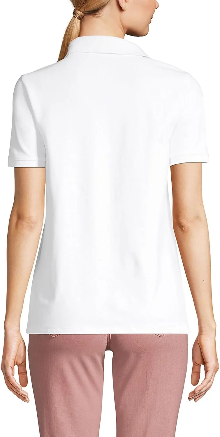 Lands' End Women's Mesh Cotton Short Sleeve Polo Shirt