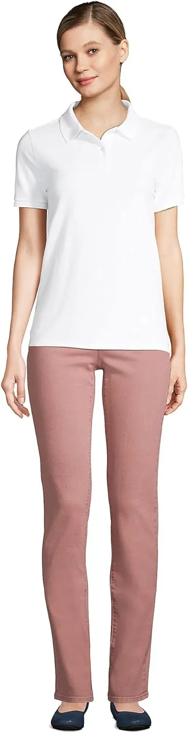 Lands' End Women's Mesh Cotton Short Sleeve Polo Shirt