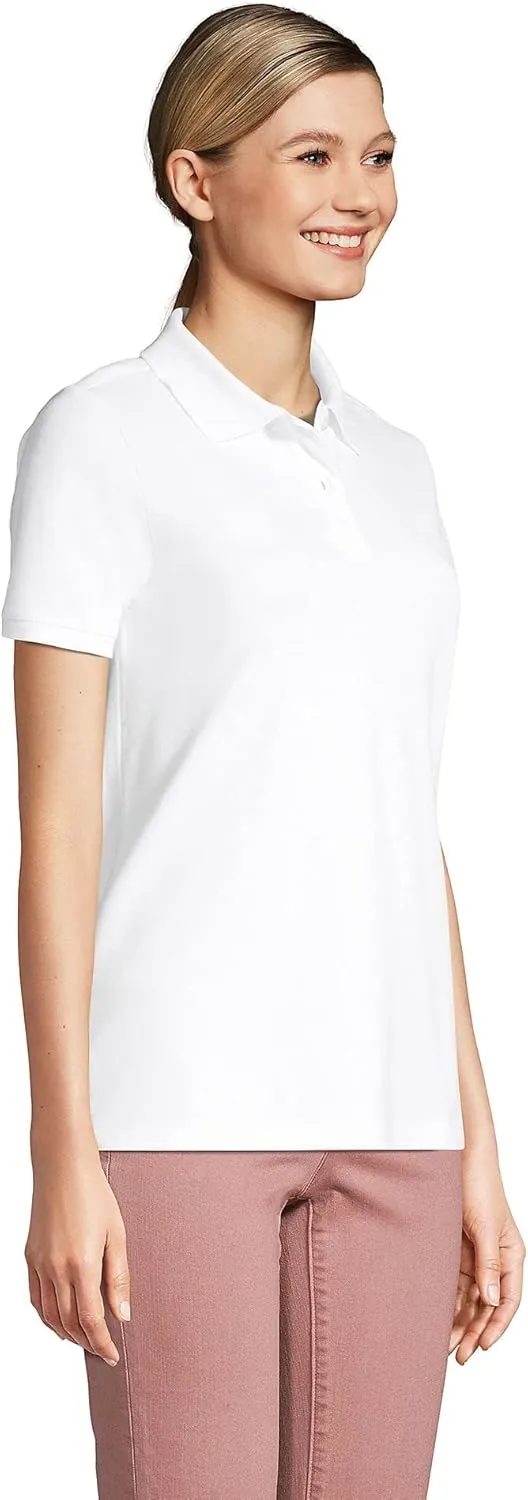 Lands' End Women's Mesh Cotton Short Sleeve Polo Shirt