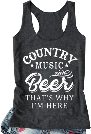 LANMERTREE Summer Vintage Racerback Tank Top Women A Little Country A Little Hood Funny Country Sleeveless Shirt Tops