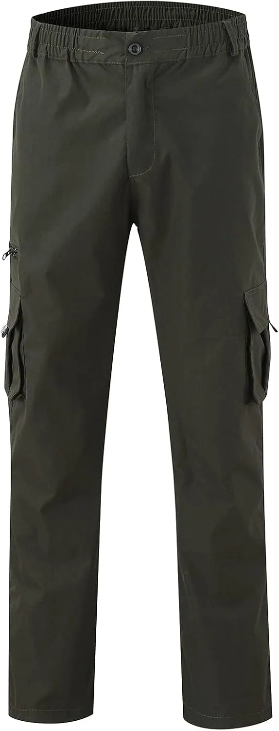 LCMTWX Black Cargo Pants Men Elastic Drawstring Cotton Pants Waist Waist Mid Casual Solid Men's Casual Black Sweatpants Men