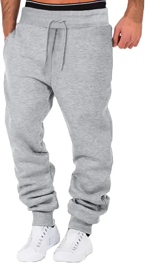 LCMTWX Black Cargo Pants Men Elastic Drawstring Cotton Pants Waist Waist Mid Casual Solid Men's Casual Black Sweatpants Men