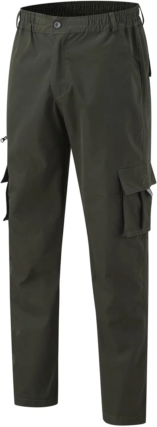 LCMTWX Black Cargo Pants Men Elastic Drawstring Cotton Pants Waist Waist Mid Casual Solid Men's Casual Black Sweatpants Men