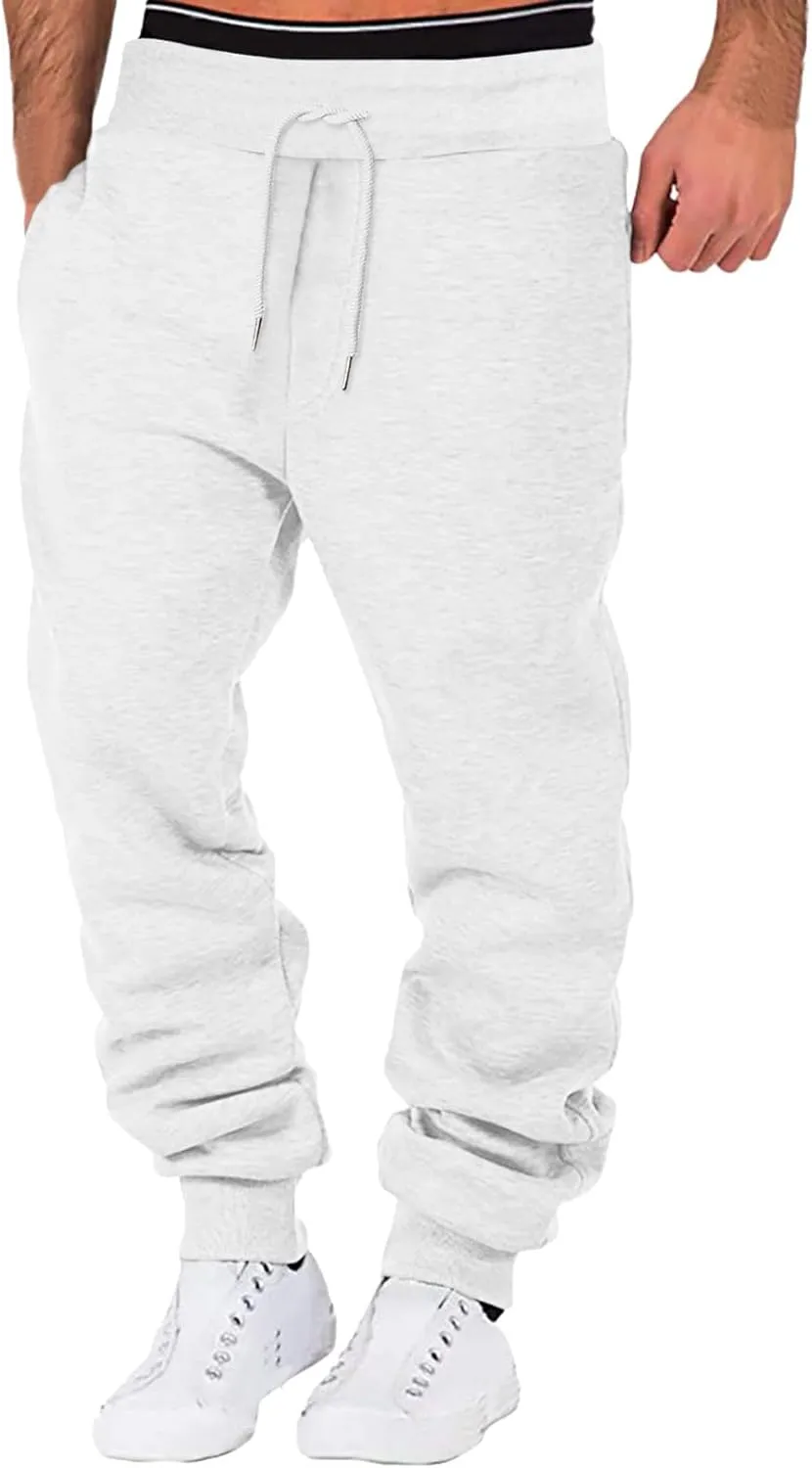 LCMTWX Black Cargo Pants Men Elastic Drawstring Cotton Pants Waist Waist Mid Casual Solid Men's Casual Black Sweatpants Men
