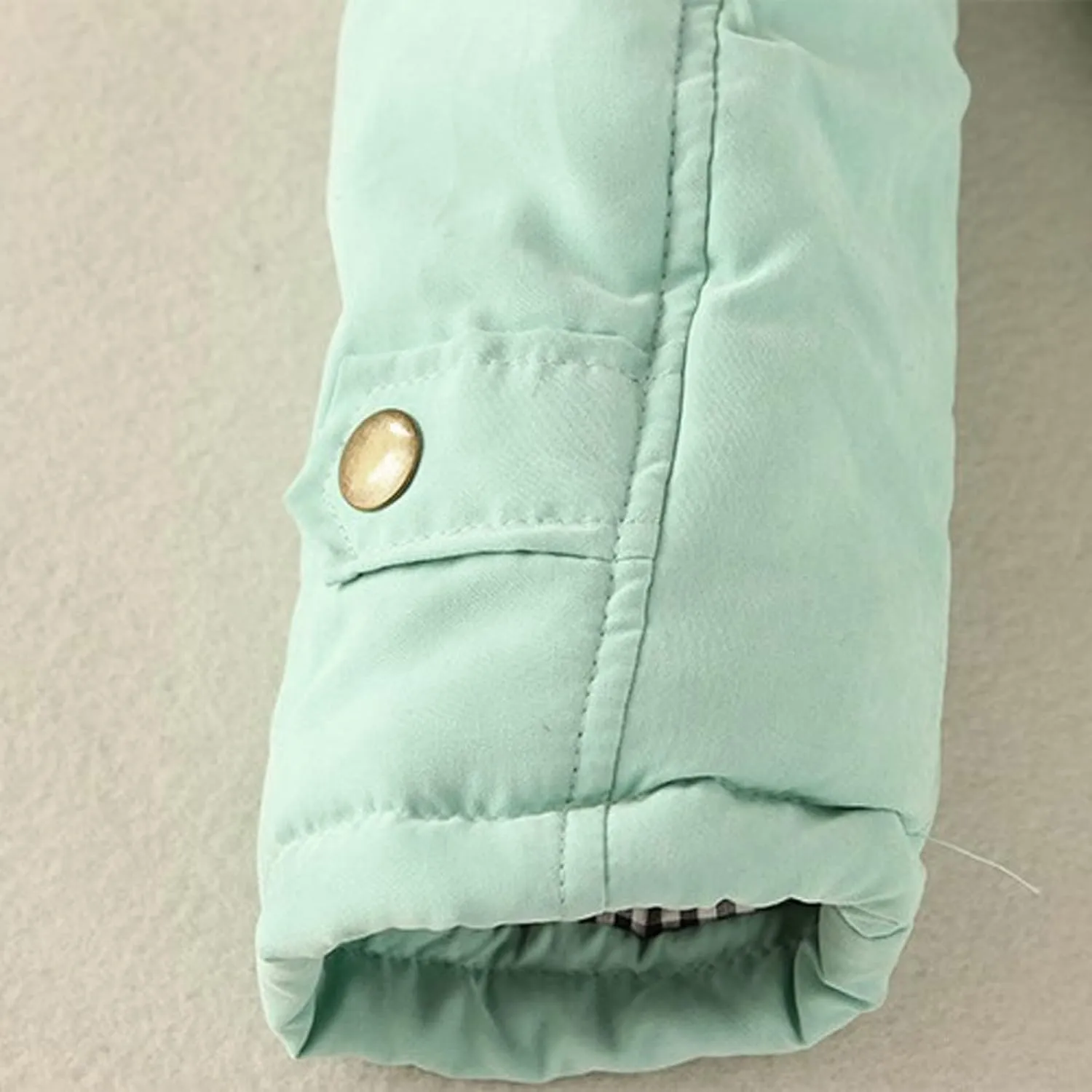 Lightweight Quilted Padded Fleece Lined Coats Ladies Padded Thermal Overcoat with Faux Hooded Windproof Warm Puffy