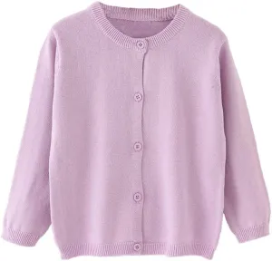 Little Girl Knit Cardigan Sweater - Toddler Button Down School Uniforms Cardigan