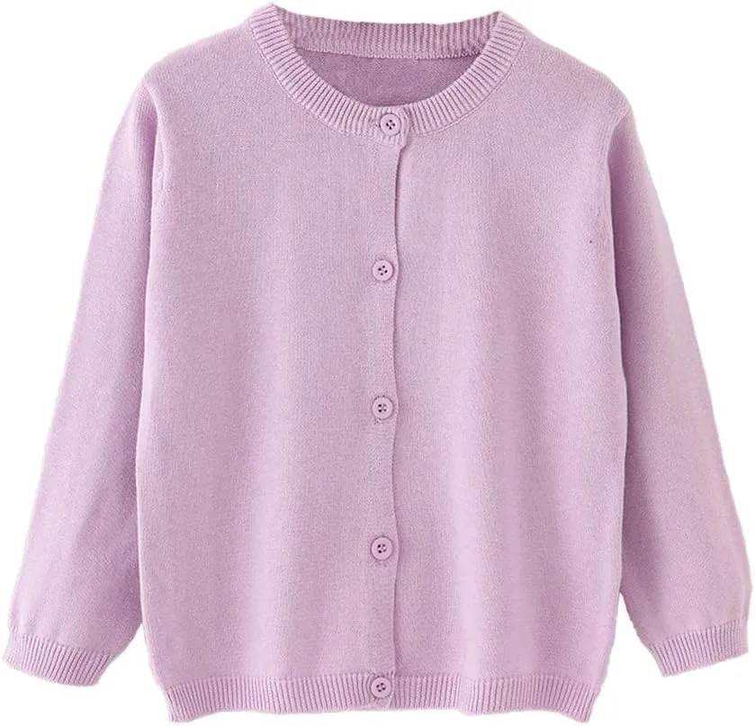 Little Girl Knit Cardigan Sweater - Toddler Button Down School Uniforms Cardigan