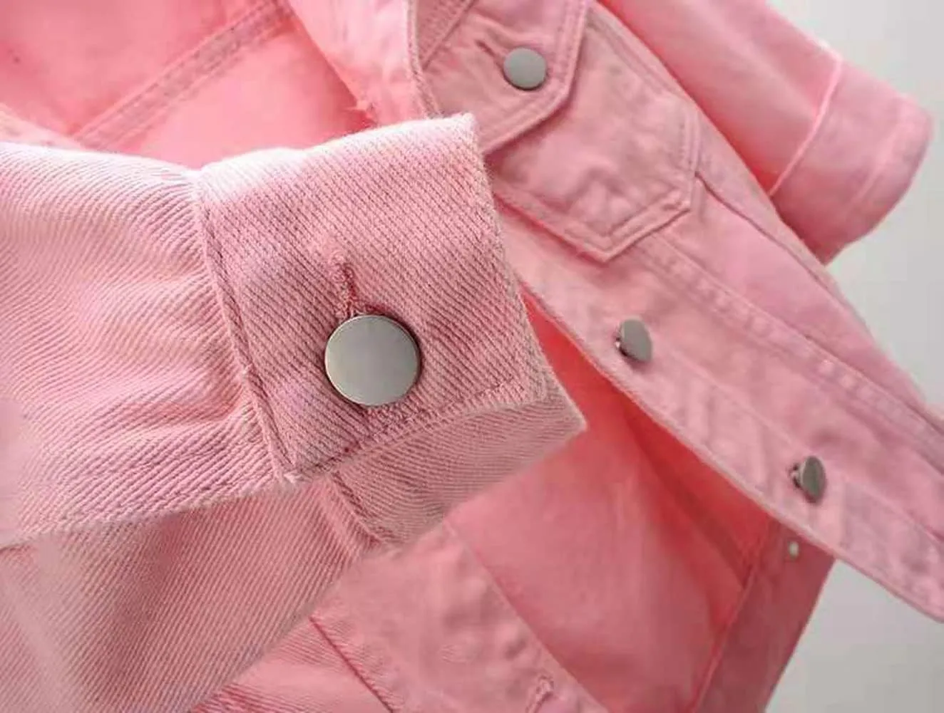 loveimgs Women Casual 3/4 Sleeve Button Down Cropped Denim Jean Jacket Motorcycle Short Jacket