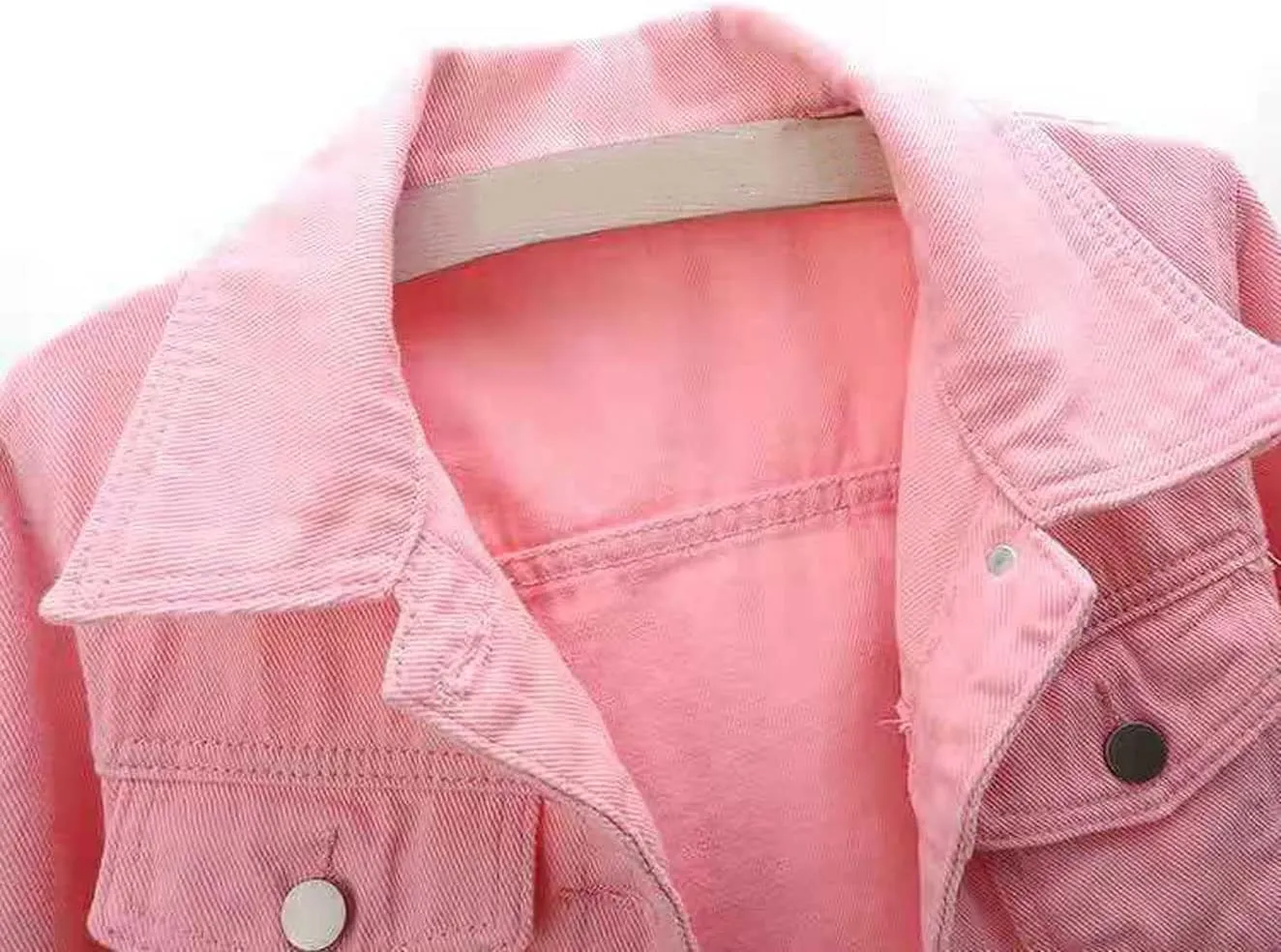 loveimgs Women Casual 3/4 Sleeve Button Down Cropped Denim Jean Jacket Motorcycle Short Jacket