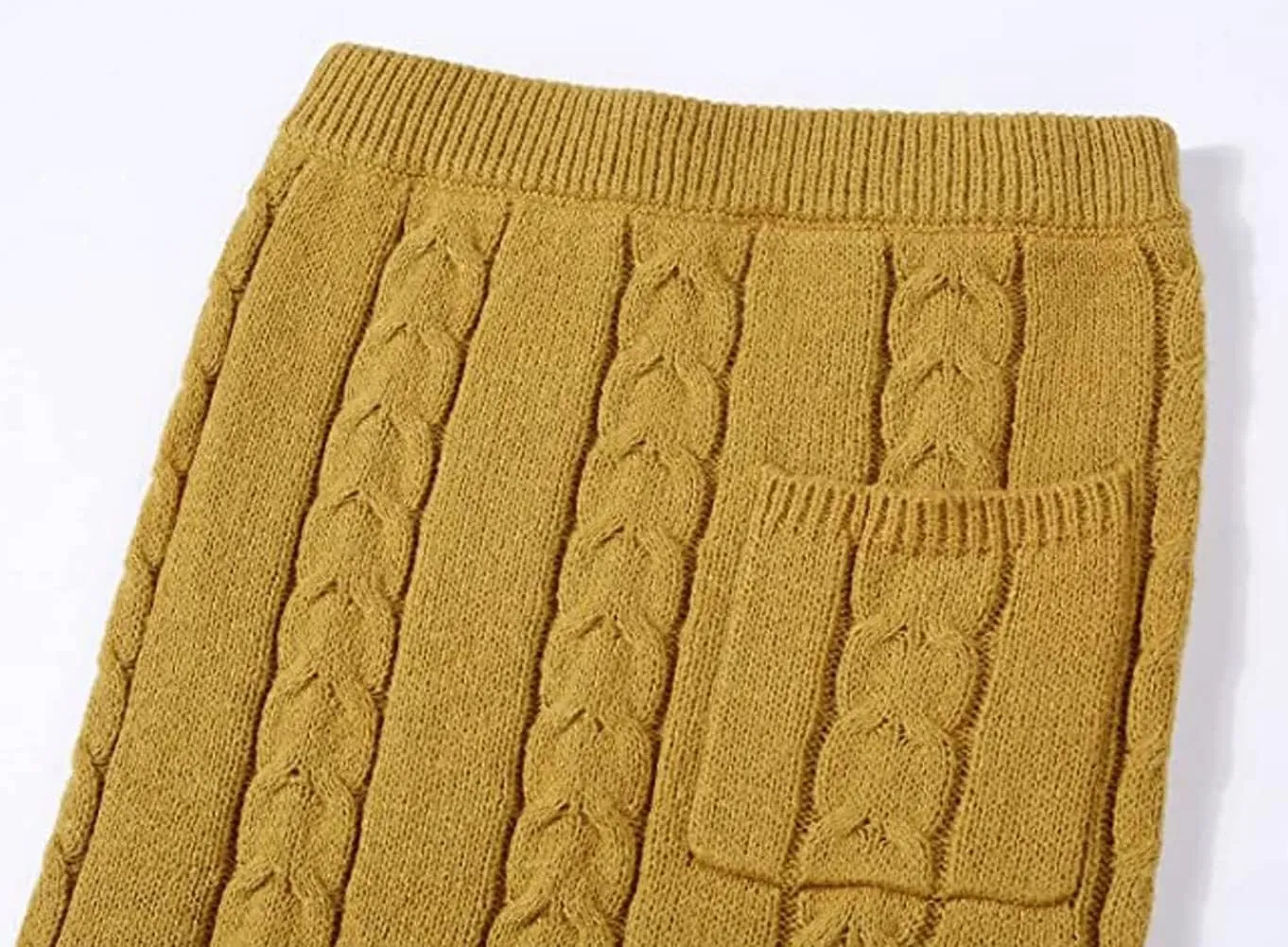 loveimgs Women's Trendy Chunky Cable Knit Long Skirt 2 Piece Outfit Sweater Sets