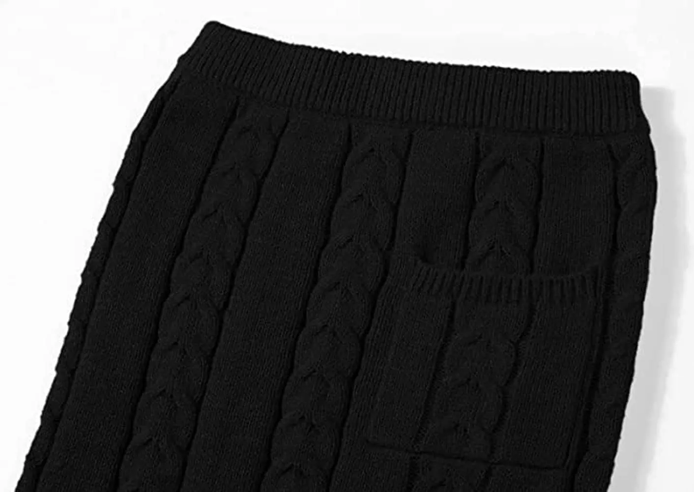 loveimgs Women's Trendy Chunky Cable Knit Long Skirt 2 Piece Outfit Sweater Sets