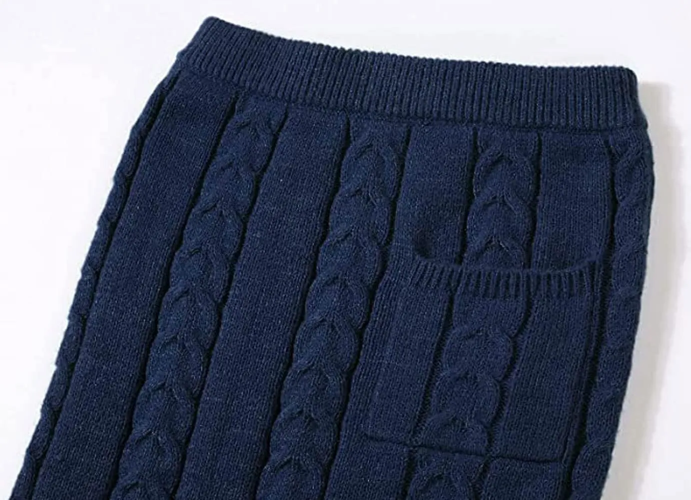 loveimgs Women's Trendy Chunky Cable Knit Long Skirt 2 Piece Outfit Sweater Sets