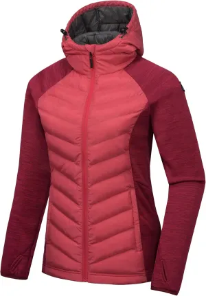 Mapamyumco Women's Insulated Hiking Jacket, Thermal Running Hybrid Jacket, Hooded Jacket Lightweight Breathable