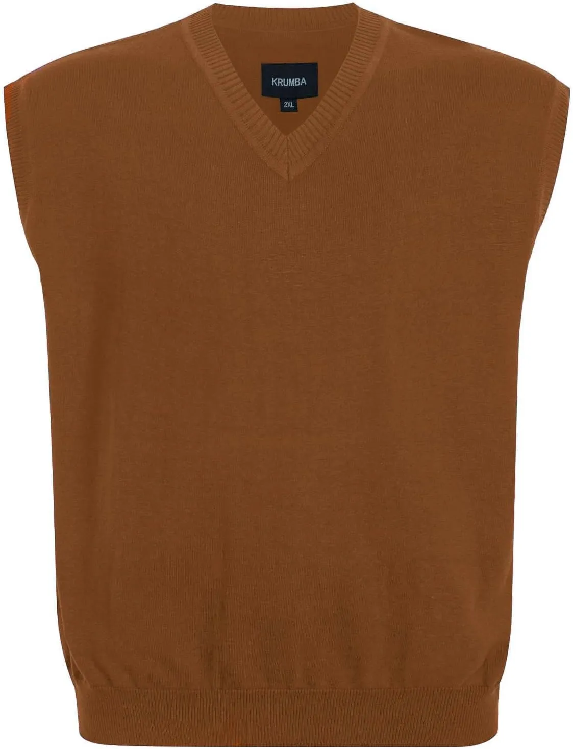 Men Oversized Sweater Vest: Plus Size Big Tall V Neck Cotton Pullover