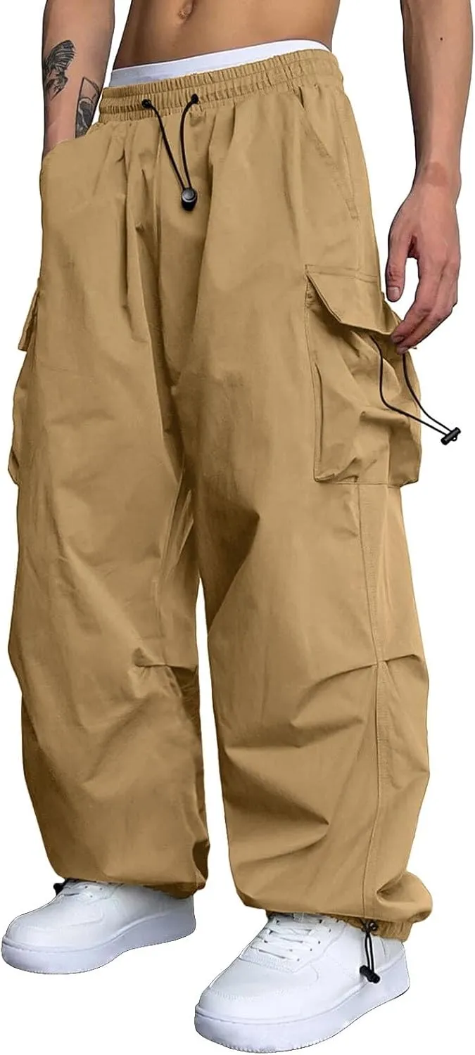Men's Cargo Pants Casual Stretch Elasticated Waist Pant Combat Work Pant with Pockets