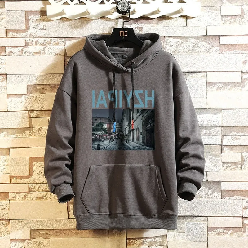 Men's Casual Thicken Printed Hoodie