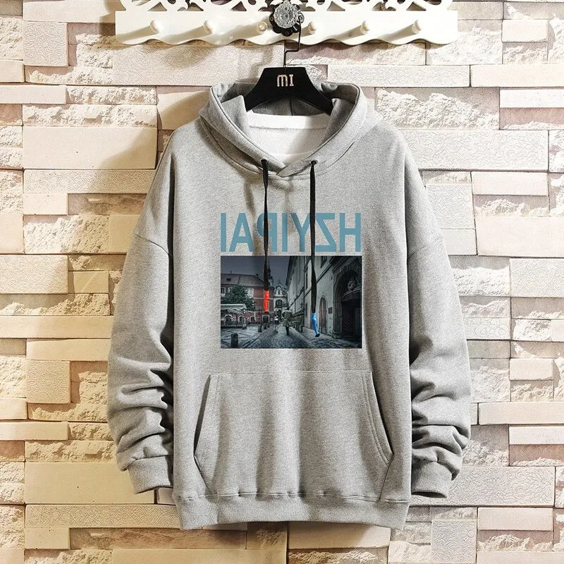 Men's Casual Thicken Printed Hoodie
