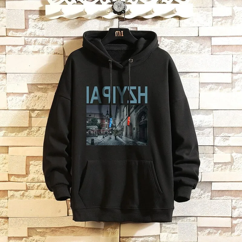 Men's Casual Thicken Printed Hoodie