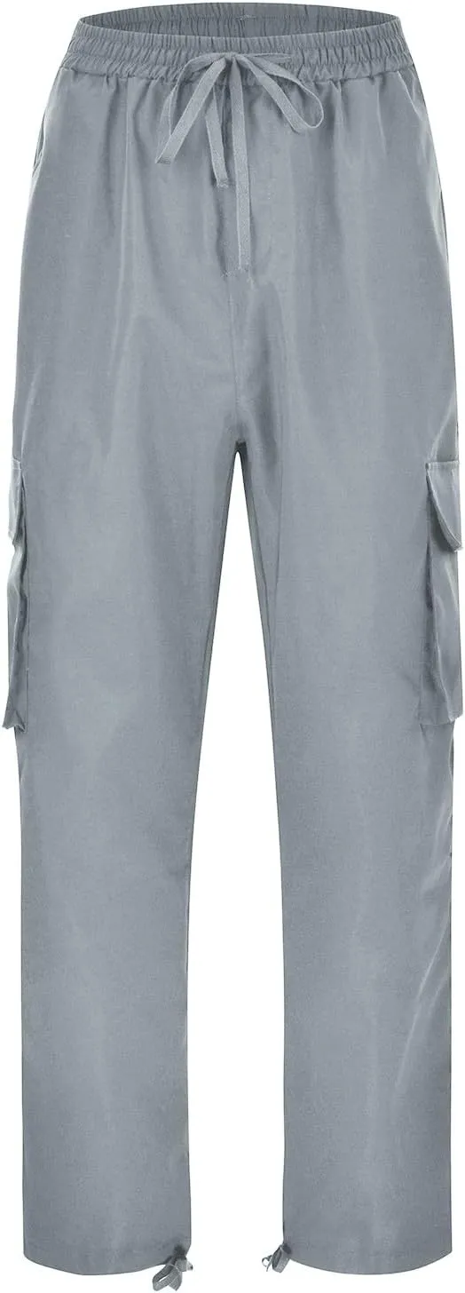 Men's Causal Cargo Pants Athletic Trousers Outdoor Fitness Pants Sweatpants Loose Fit Hiking Joggers with Pockets