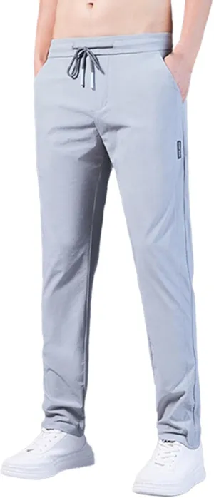 Men's Combat Cargo Pants Casual Linen Stretch Elastic Waist Pant Sweatpant Joggers Baggy Running Sports