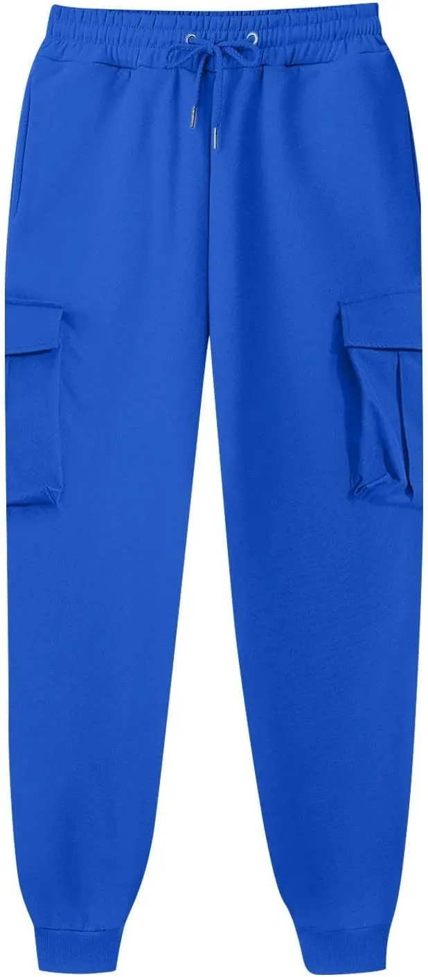 Men's Cotton Casual Cargo Work Pants Cotton Cargo Pants Gym Sweatpants Hiking Tactical Pants with Multi Pockets