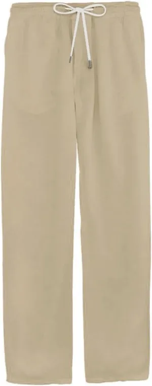 Men's Cotton Linen Drawstring Pants Elastic Waist Casual Long Pants Lightweight Loose Fit for Yoga Jogging Beachwear