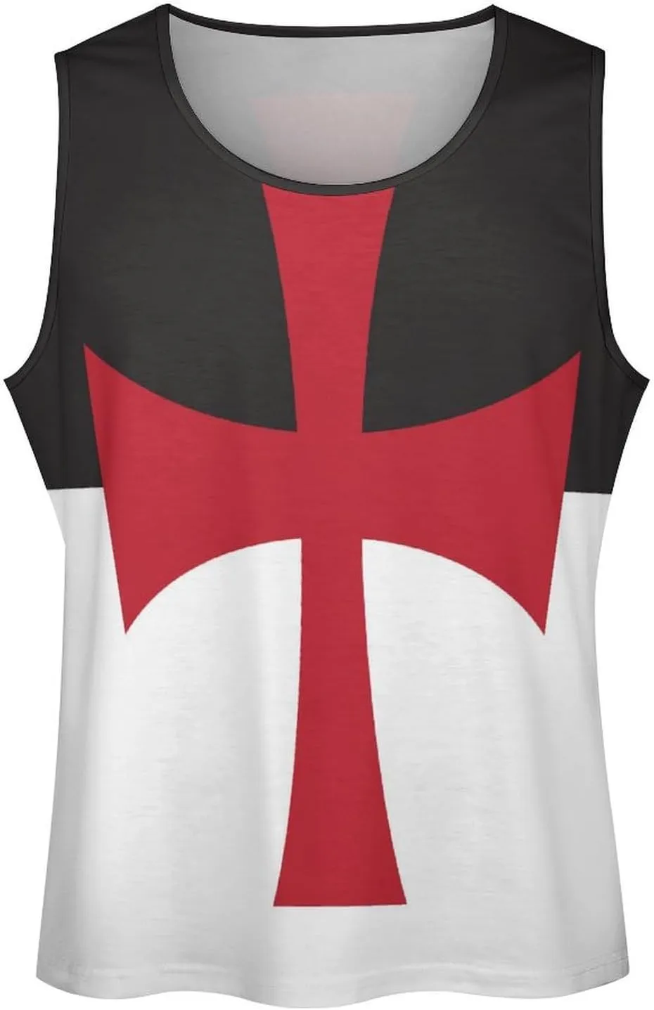 Men's Crusaders Knights Templar Flag Workout Tank Top Gym Muscle Quick Dry Tee Fitness Sleeveless T Shirt