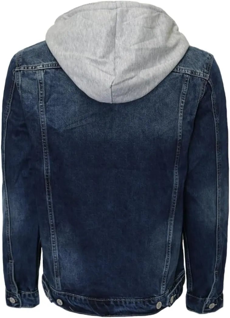 Men's Distressed Denim Jacket Ripped Jean Jacket