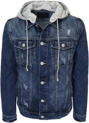 Men's Distressed Denim Jacket Ripped Jean Jacket