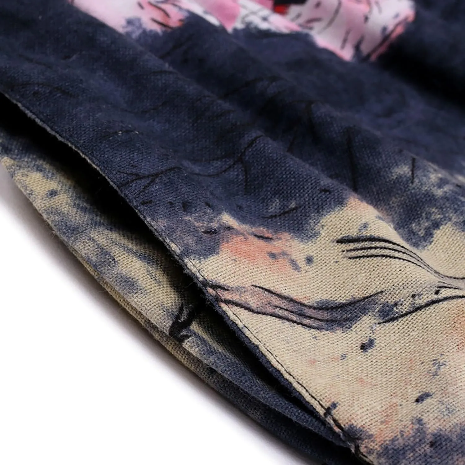 Mens Hippie Wide Leg Loose Baggy Harem Pants with Pockets Summer Beach Yoga Pants Elastic Waist Capri Drop Crotch Trousers