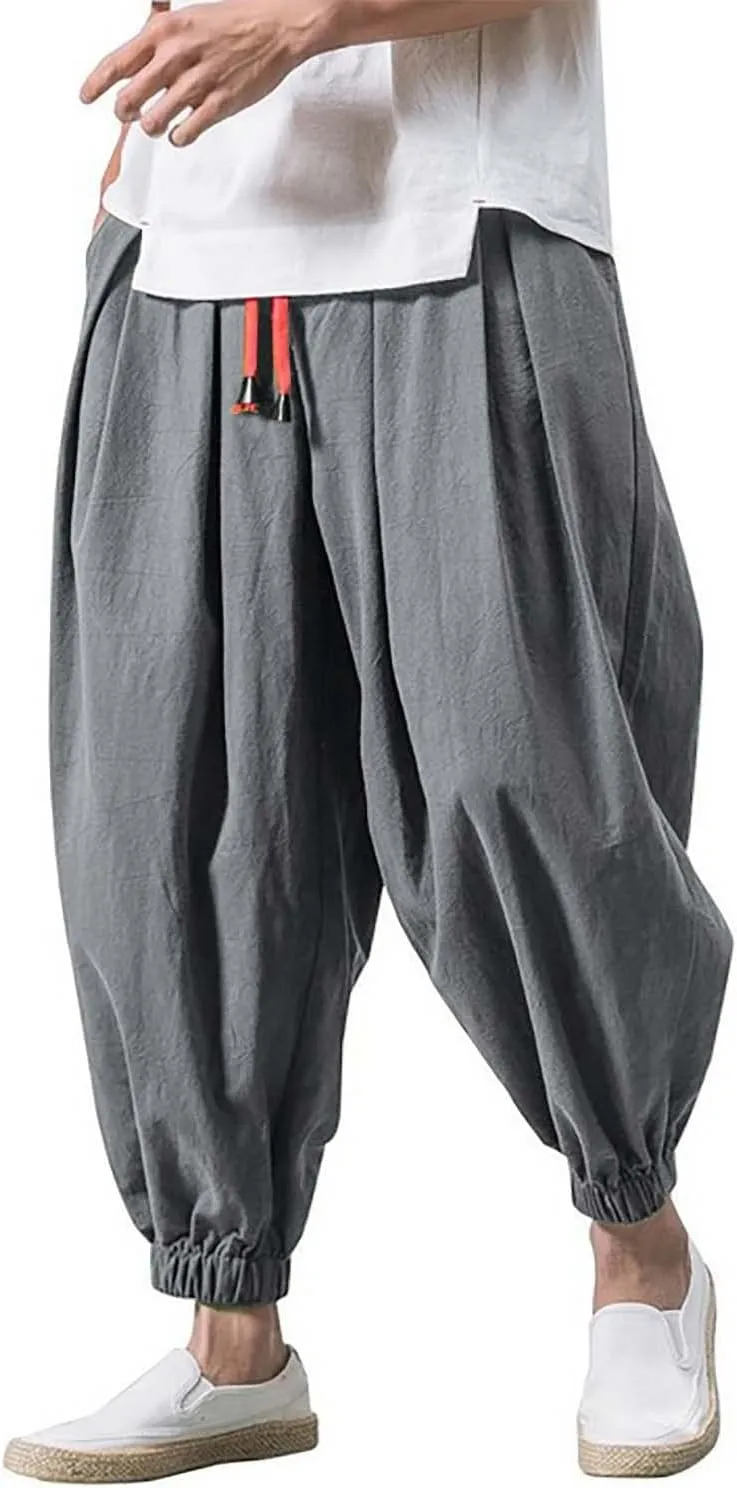 Men's Joggers Loose Joggers Sweatpants with Pockets Solid Color Sport Lounge Pant Comfort Soft Jogging Bottoms