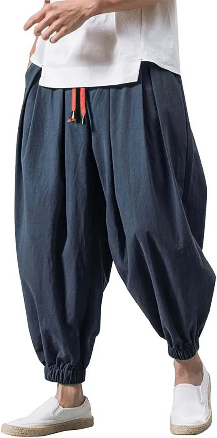 Men's Joggers Loose Joggers Sweatpants with Pockets Solid Color Sport Lounge Pant Comfort Soft Jogging Bottoms