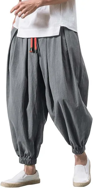 Men's Joggers Loose Joggers Sweatpants with Pockets Solid Color Sport Lounge Pant Comfort Soft Jogging Bottoms