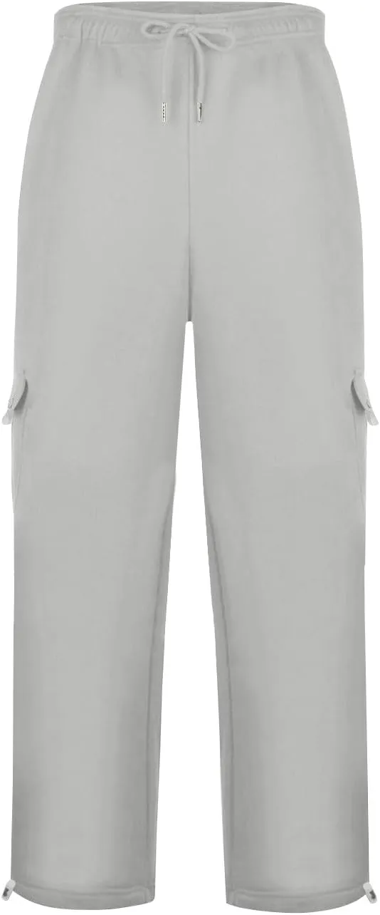 Men's Jogging Cargo Pants Wide Elastic Waist Pants with Multi-Pocket Fit Drawstring Casual Trousers
