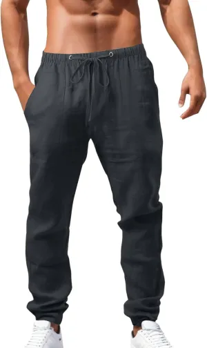 Mens Lightweight Jogging Pant Cargo Combat Work Joggers Loose Sport Casual Sweatpant Elasticated Waist Pants