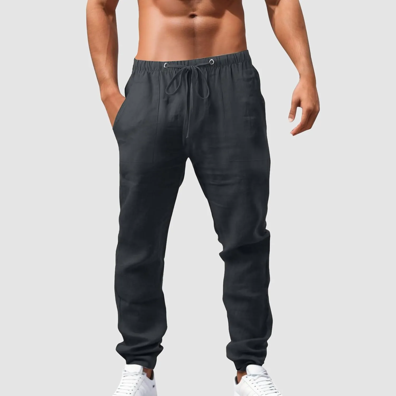 Mens Lightweight Jogging Pant Cargo Combat Work Joggers Loose Sport Casual Sweatpant Elasticated Waist Pants