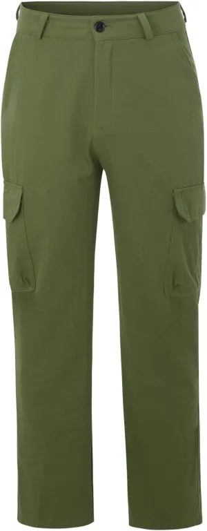 Mens Linen Cargo Pants Premium Relaxed Fit Straight Leg Pants Trousers Mens Cargo Dress Pants Solid Color Overalls